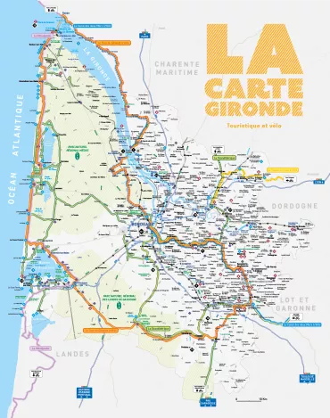 Illustration de Carte La Gironde à vélo