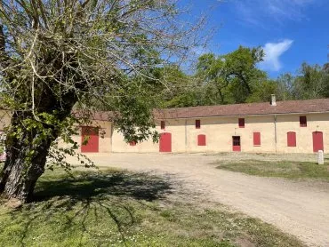 Illustration de La ferme après restauration avec un mûrier au premier plan