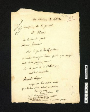 Manuscrit rédigé de la main Montesquieu comportant les devises envisagées (...)